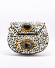 Minaudière Joya “Noor” — Latón y Mosaico de Nácar