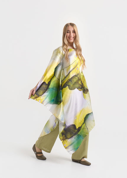 Túnica de Seda Estampada- Rio Amarillo