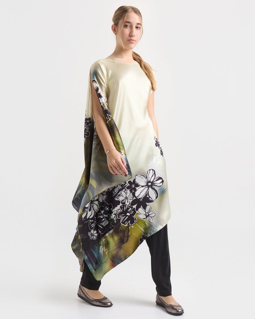 Túnica de Seda Natural Estampada – Yunnan Pétalo