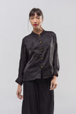 Blusa Noir de Seda Jacquard