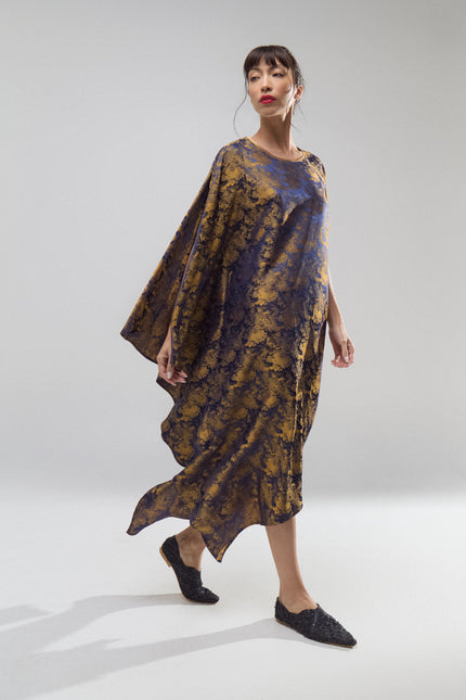 Túnica Aurea de Jacquard en Seda Natural
