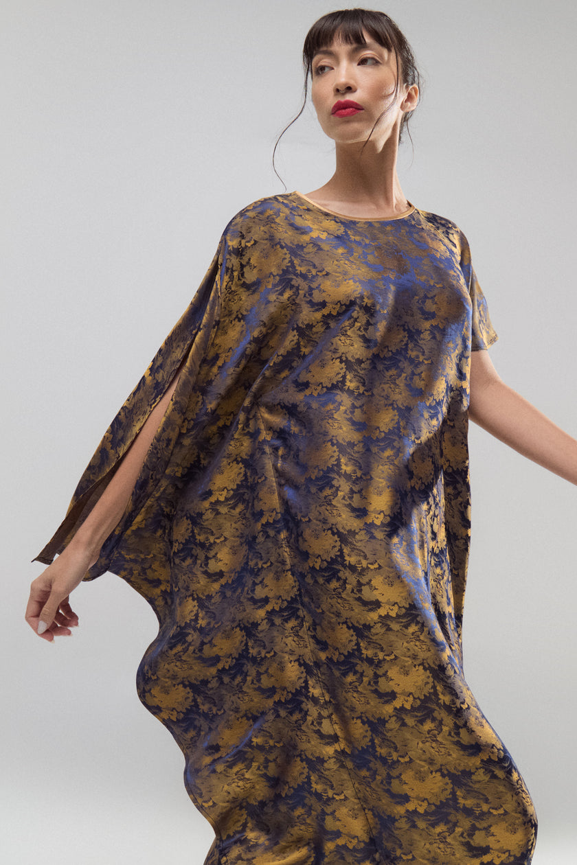 Túnica Aurea de Jacquard en Seda Natural