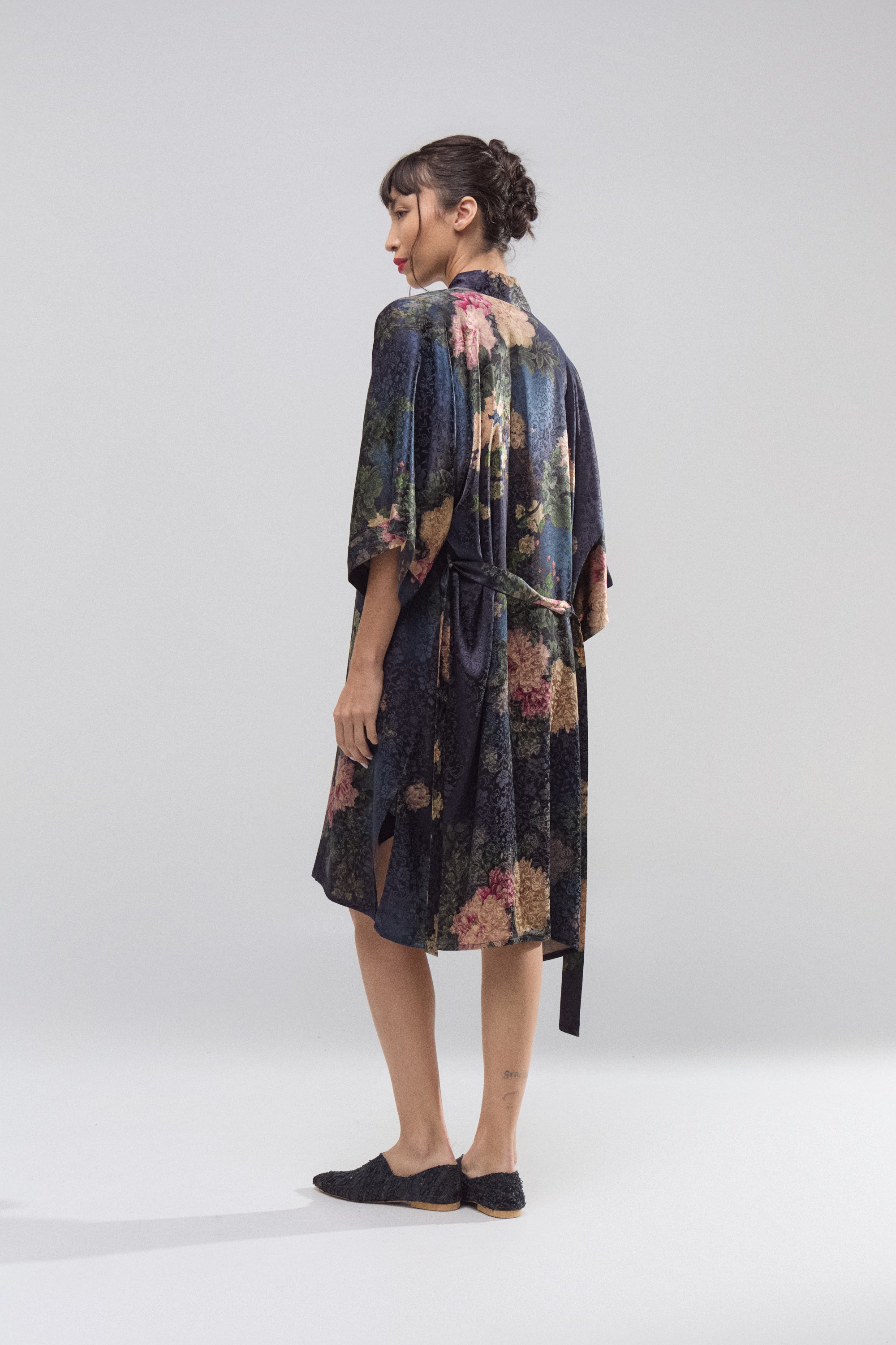 Kimono Nocturne de Seda Natural Estampada