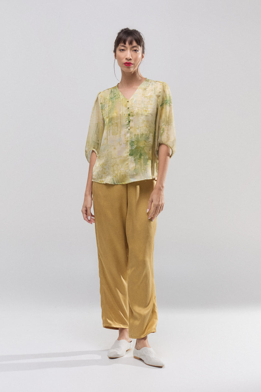 Blusa Aura de Seda Natural Estampada