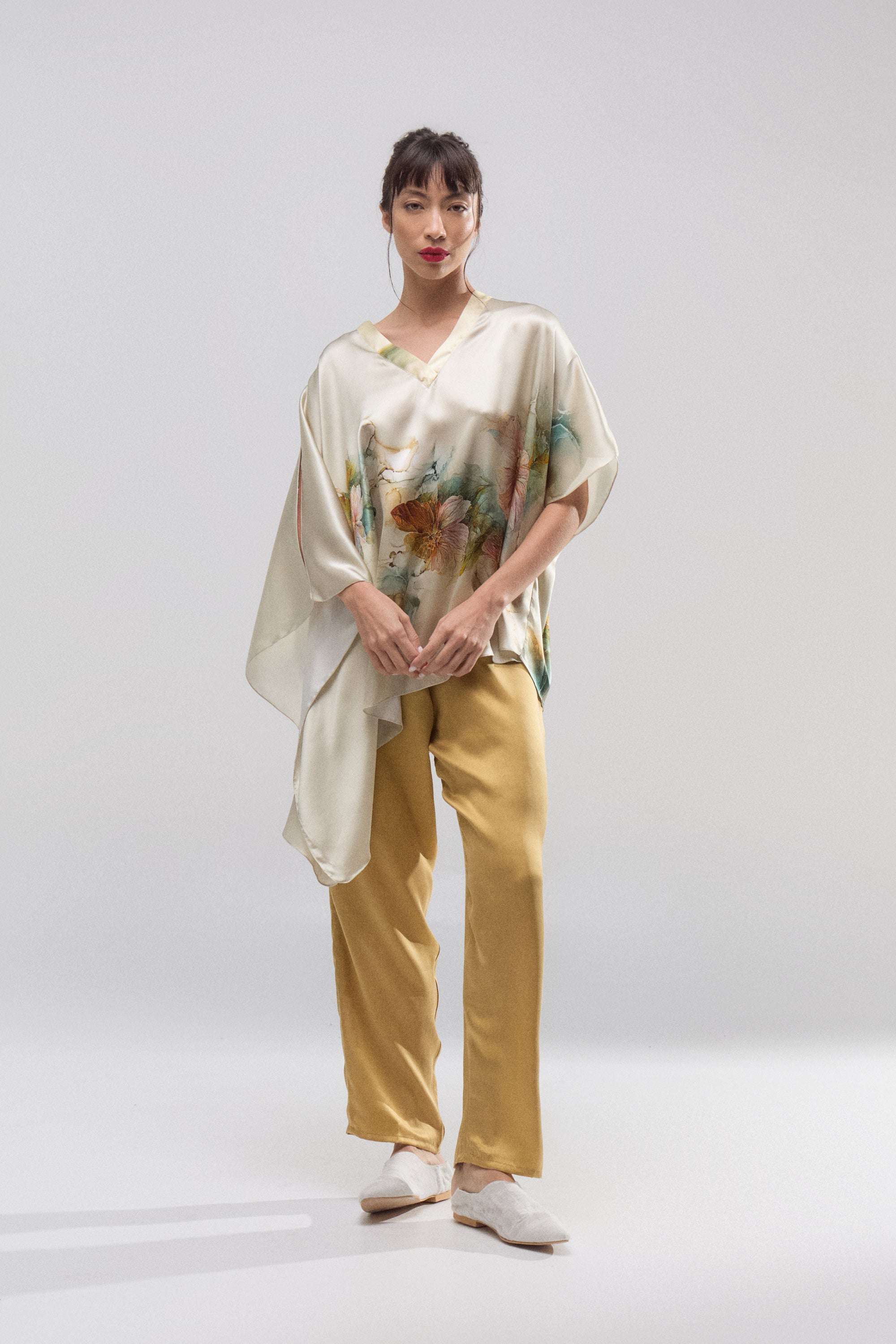 Blusa Magnolia de Seda Estampada