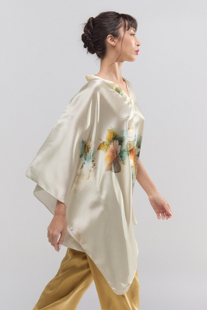 Blusa Magnolia de Seda Estampada