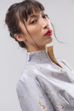 Chaqueta Shantung Flor de Plata