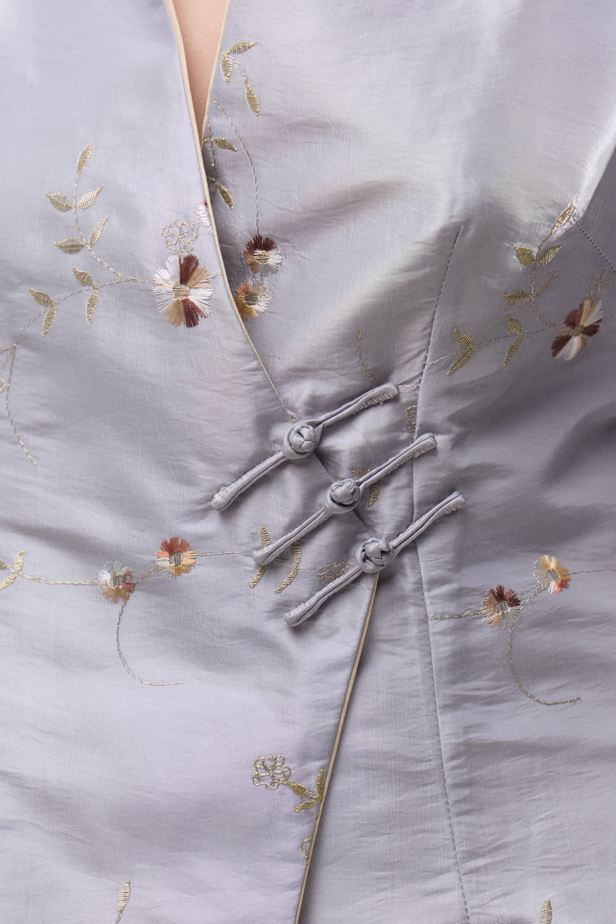 Chaqueta Shantung Flor de Plata