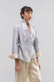 Chaqueta Shantung Flor de Plata