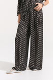 Conjunto de Seda Pura a Lunares Asimétricos - Top Kaftán y Pantalón
