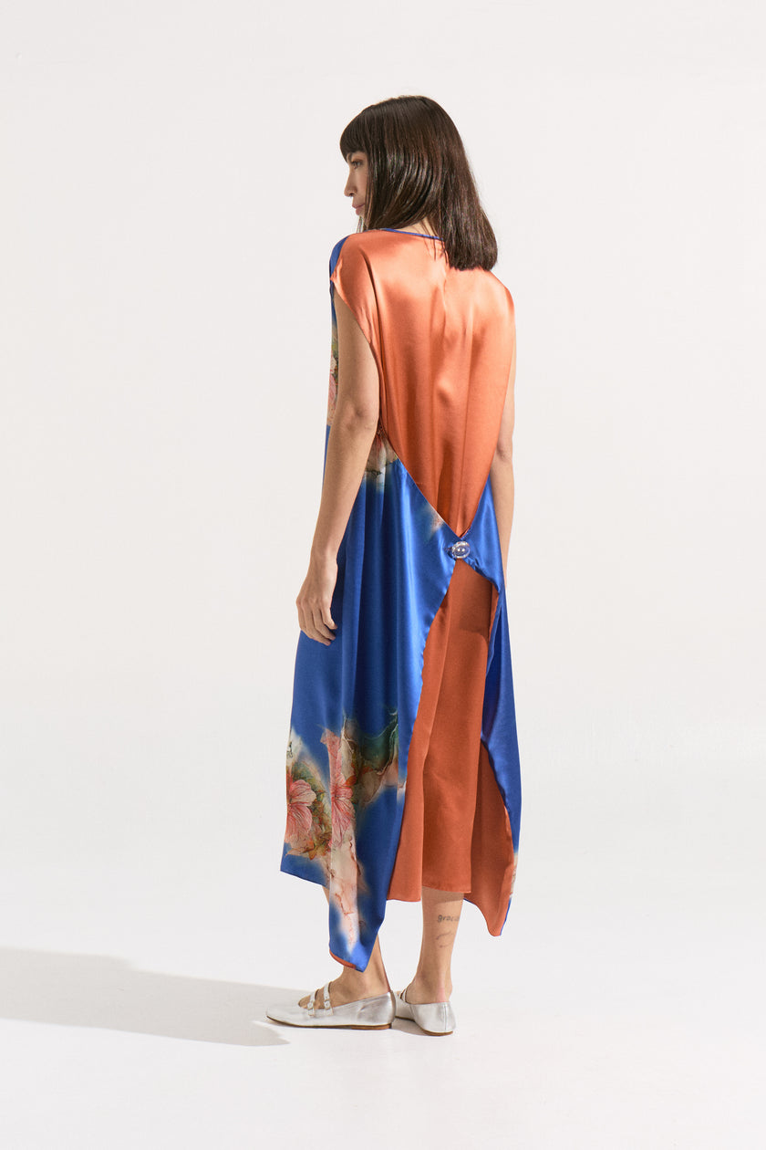 Vestido de Seda “Jardín Cobalto”