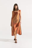 Vestido Seda & Lino “Hoja Terracota”