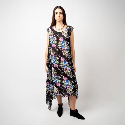 TUNICA DE GASA DE SEDA Estampada