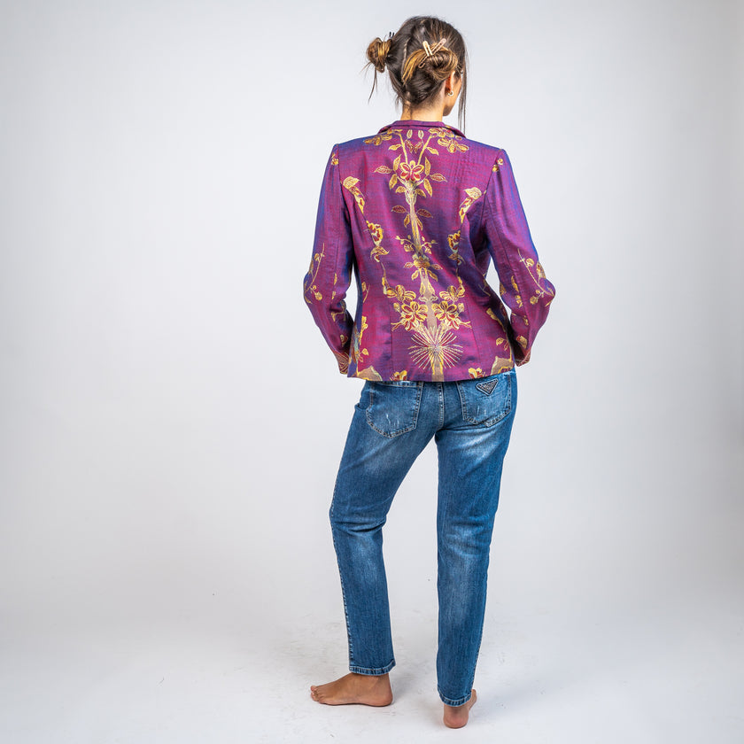 Blazer de Cashemere y Seda Estampado