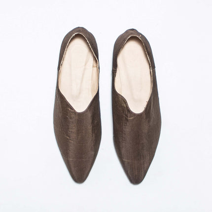 BABUS SHANTUNG DE SEDA MARRON