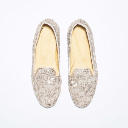 SLIPPERS ORGANZA BORDADA NUDE