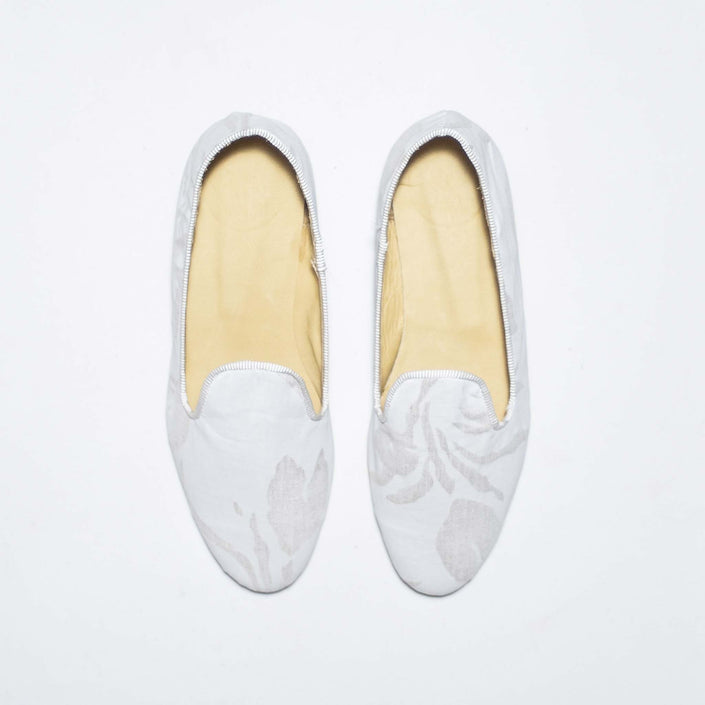 SLIPPERS LINO ESTAMPADO BLANCO