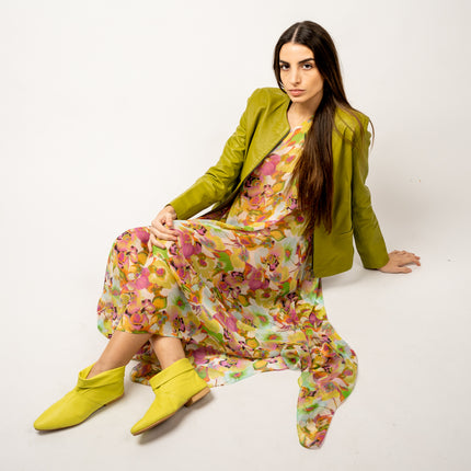 TUNICA DE GASA DE SEDA NATURAL Estampada