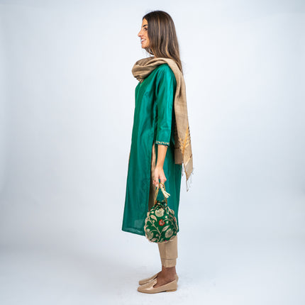 SET KURTA EN ALGODON Y SEDA Y PANTALON