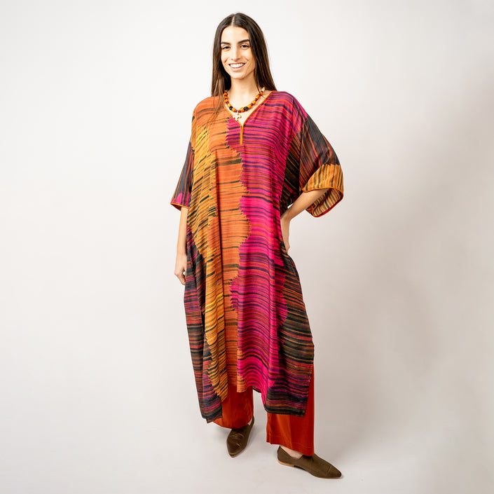 TUNICA SEDA NATURAL ESTAMPADA