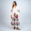 VESTIDO LARGO EN SEDA Y ALGODON ESTAMPADO