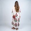 VESTIDO LARGO EN SEDA Y ALGODON ESTAMPADO
