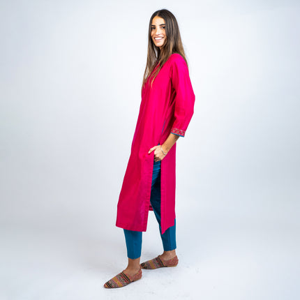 SET KURTA EN ALGODON Y SEDA Y PANTALON EN ALGODON Y SEDA