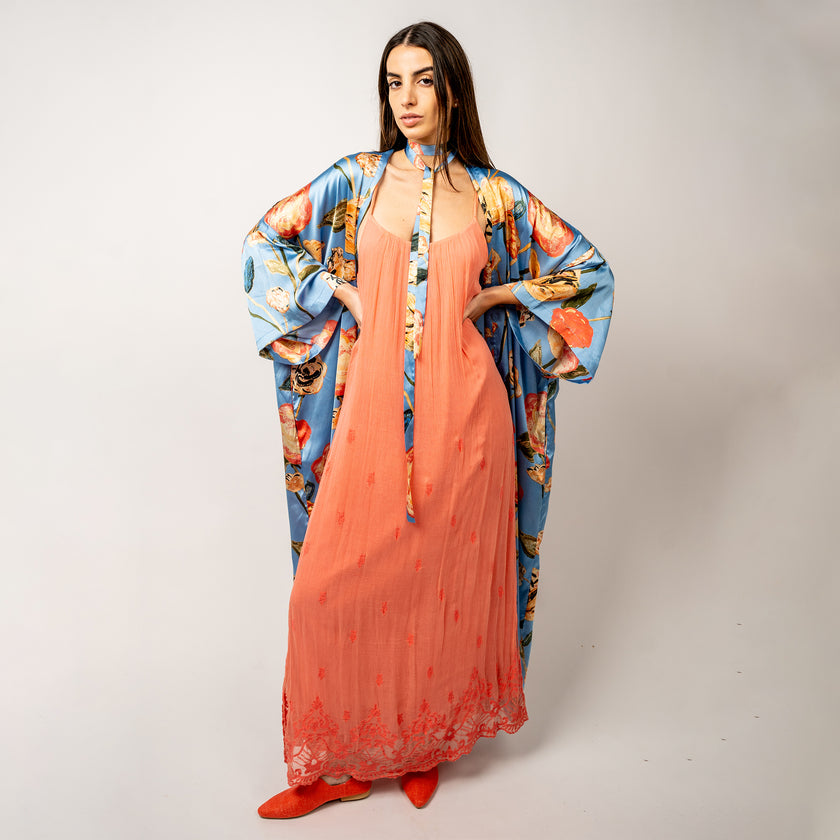 SET KIMONO Seda Multicolor + Vestido
