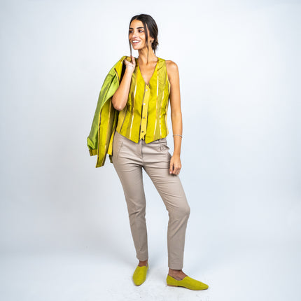 Chaleco de Shantung de Seda Reversible