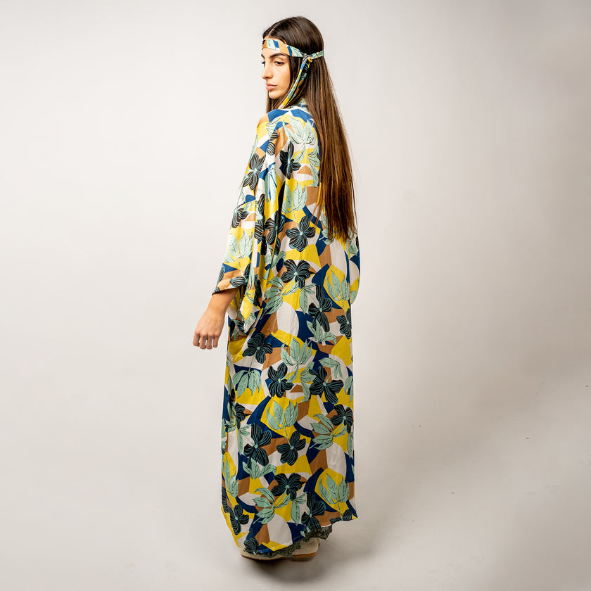 SET KIMONO Seda Multicolor + Vestido