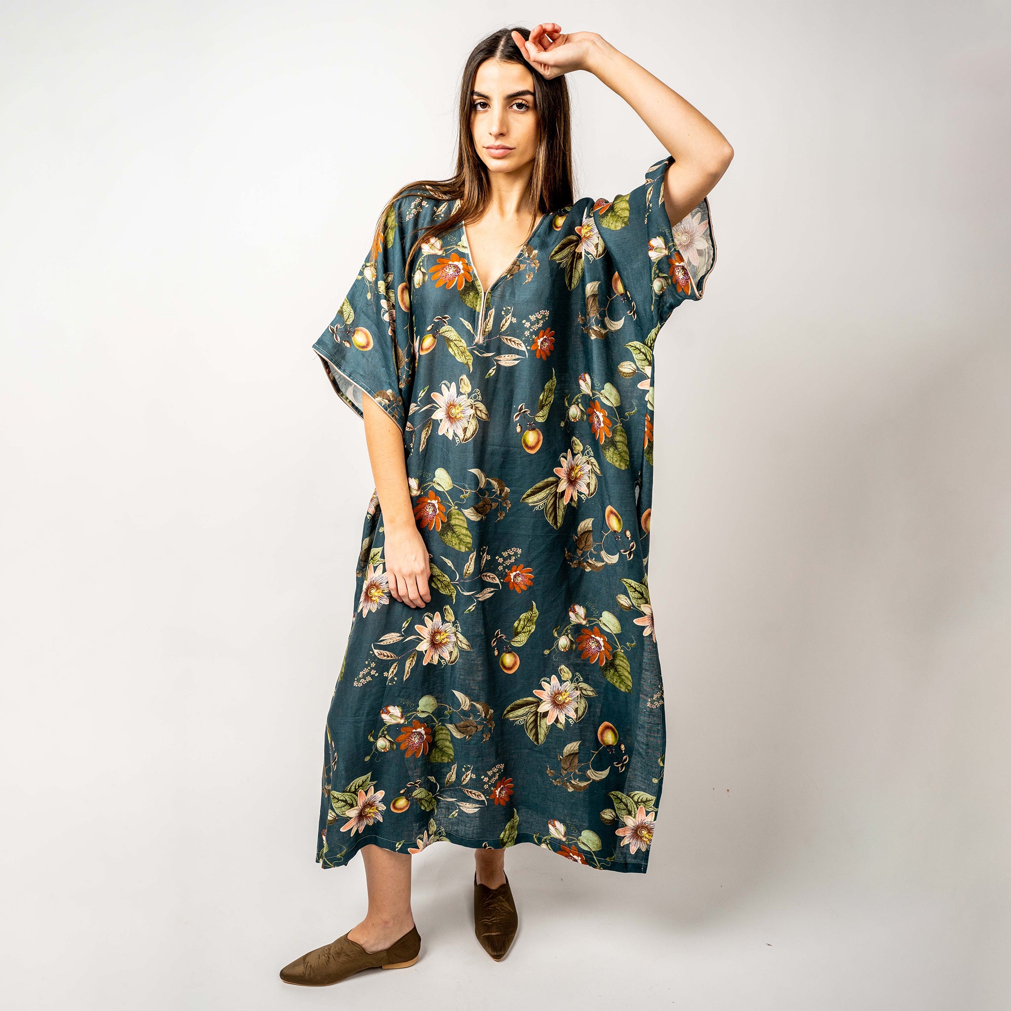 TUNICA EN LINO BELGA ESTAMPADO