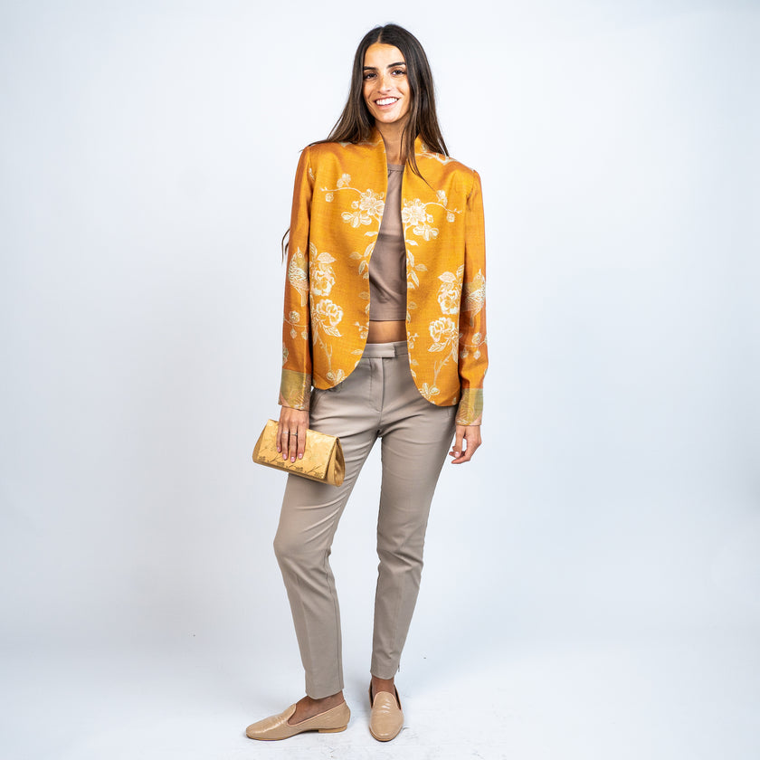Blazer de Cashemere y Seda Estampado