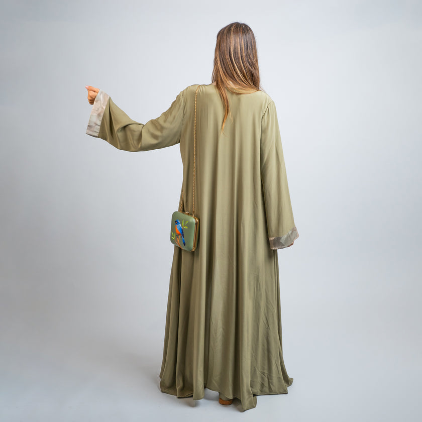 SET KIMONO EN SEDA NATURAL, PANTALON DE SEDA Y BLUSA DE SEDA