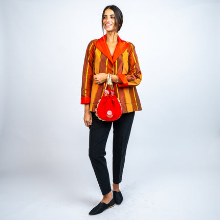 CHAQUETA DE SHANTUNG DE SEDA REVERSIBLE