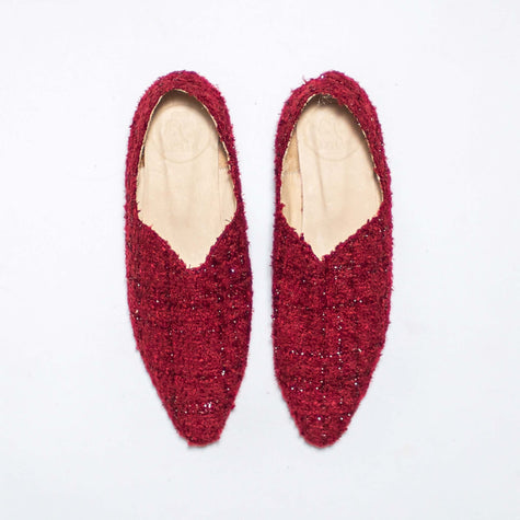 Babus en Tweed de Lana Granate
