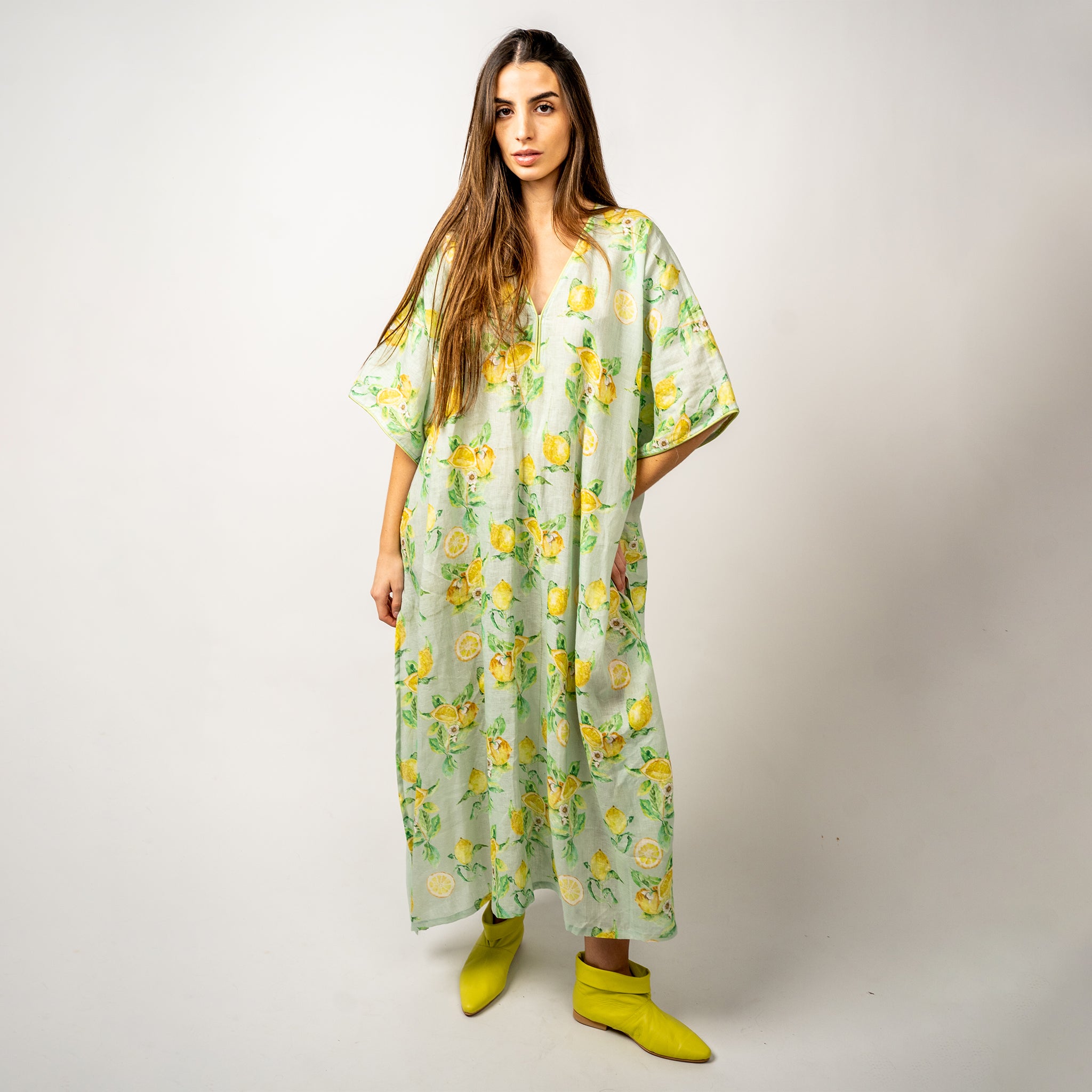 TUNICA EN LINO BELGA ESTAMPADA