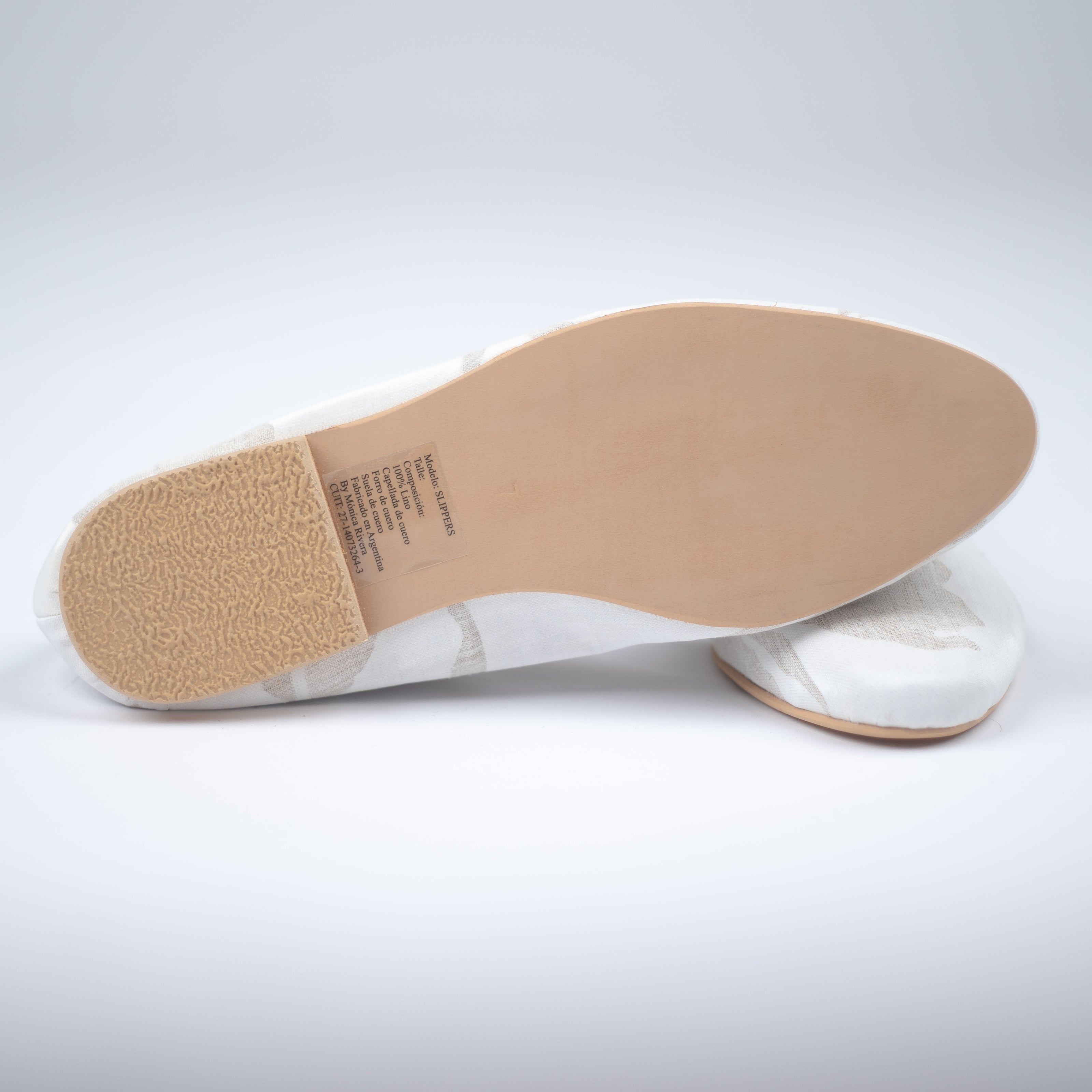 SLIPPERS LINO ESTAMPADO BLANCO