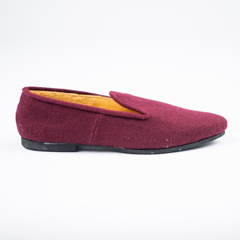 Slippers de Paño 100% Lana Granate