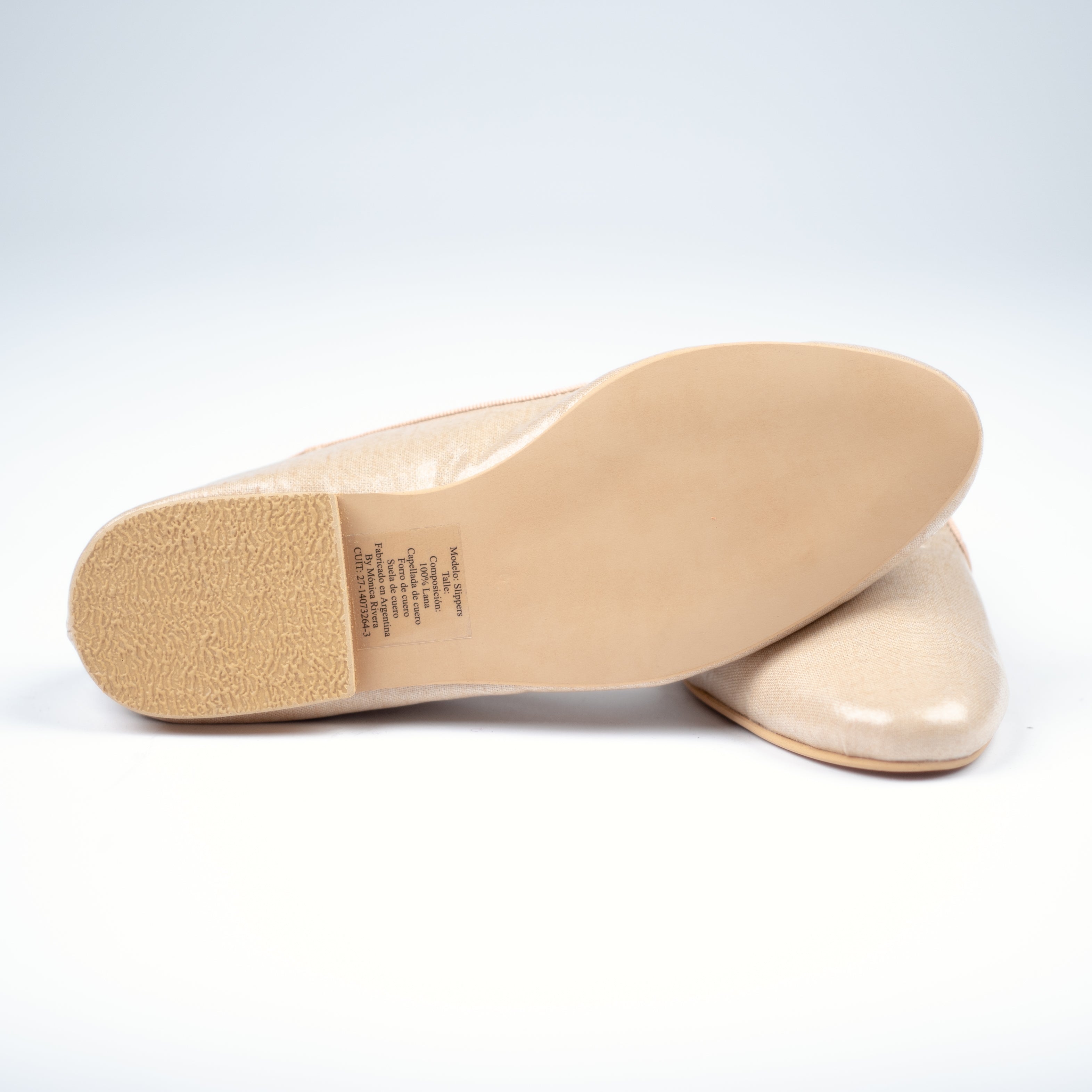 SLIPPERS LINO BELGA PLASTIFICADO BEIGE