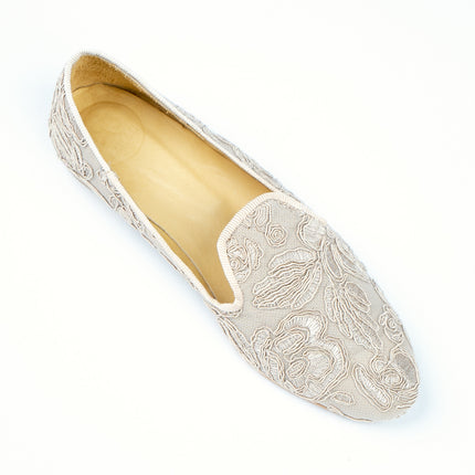 SLIPPERS ORGANZA BORDADA NUDE