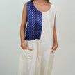 Vestido Largo de Seda Natural Off White Combinado – Elegancia sin Esfuerzo