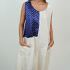 Vestido Largo de Seda Natural Off White Combinado – Elegancia sin Esfuerzo