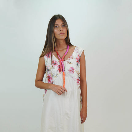 Vestido de Seda Natural con Recorte Estampado – Edición Limitada