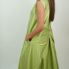Vestido de Shantung de Seda Natural con Collar Artesanal – Edición Limitada