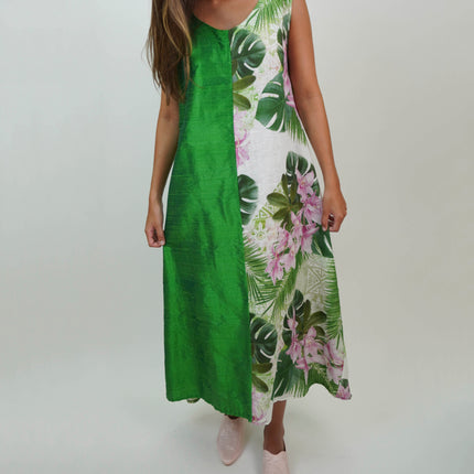 Vestido Exclusivo en Lino Belga y Shantung de Seda – Elegancia y Distinción