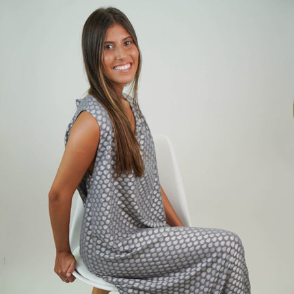Túnica de Seda Natural Estampada – Sofisticación Artesanal con Sello de India