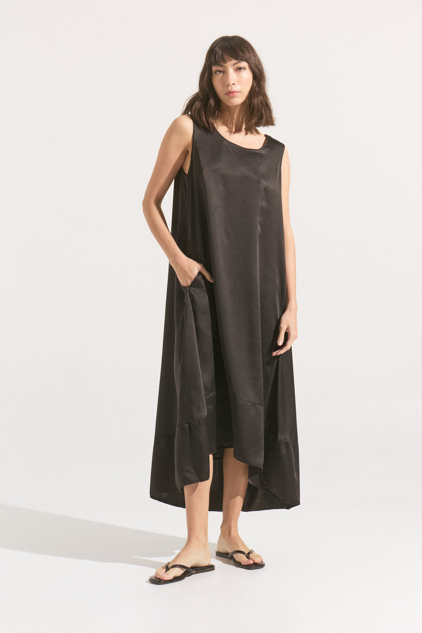 Vestido Satin de Seda Noche Serena