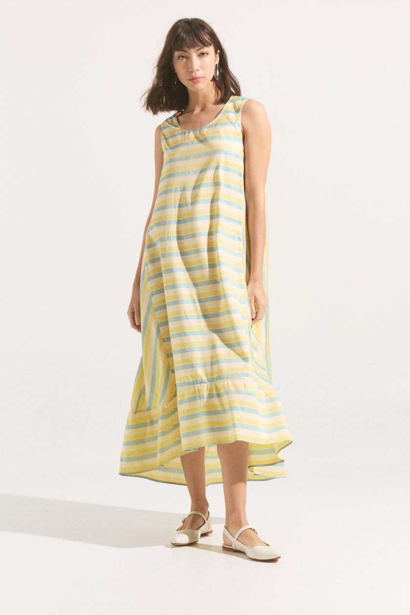 Vestido Algodón y Seda Sueño Mediterraneo