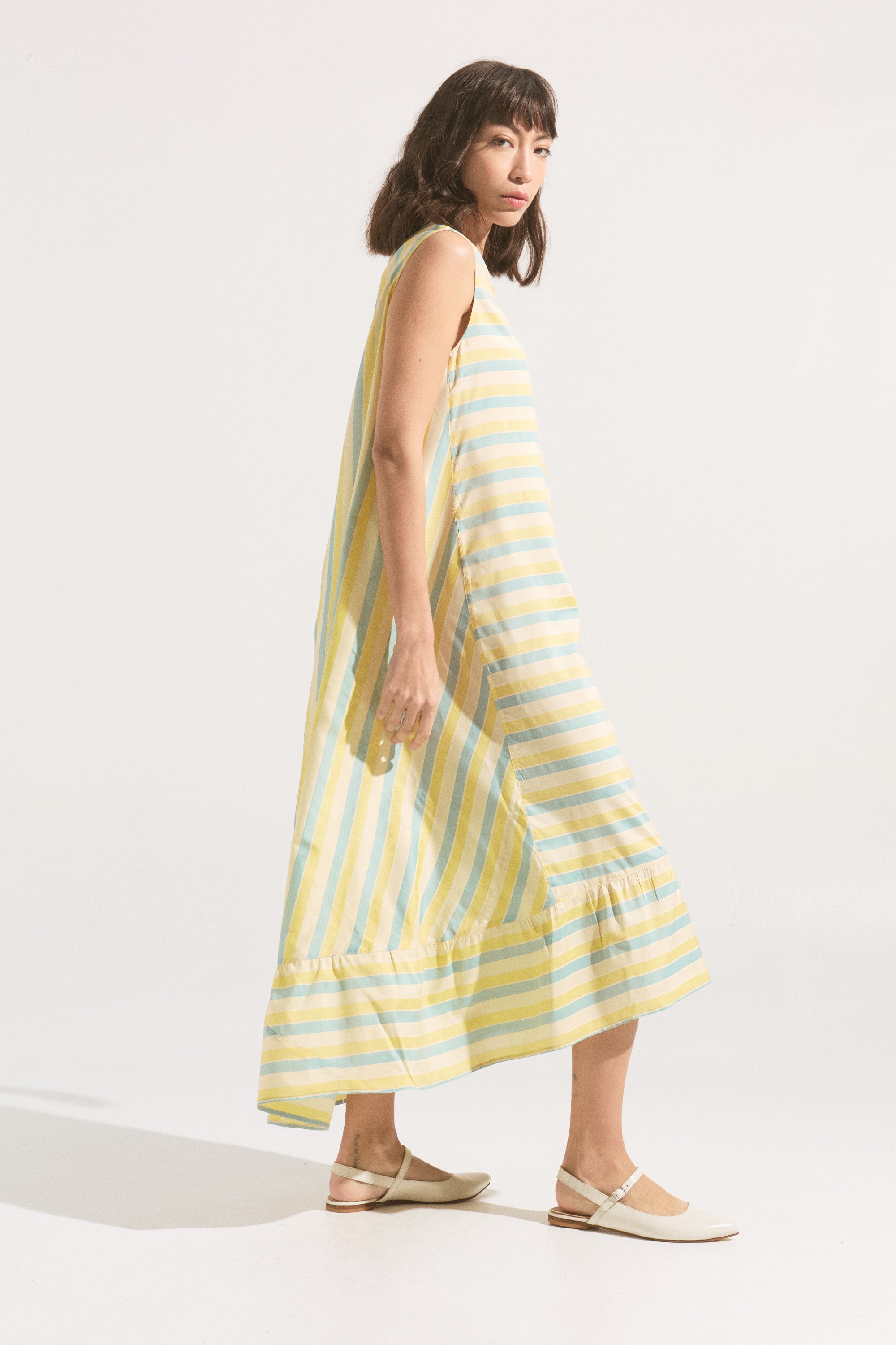 Vestido Algodón y Seda Sueño Mediterraneo
