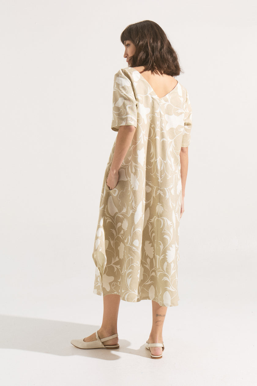 Vestido de Lino Flor de Arena